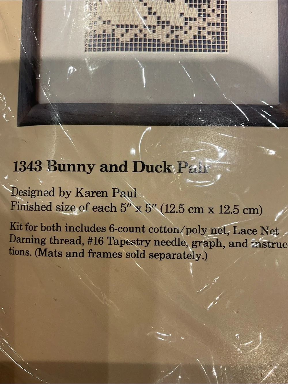 Creative Circle Beige Bunny and Duck Cross-Stitch Pair